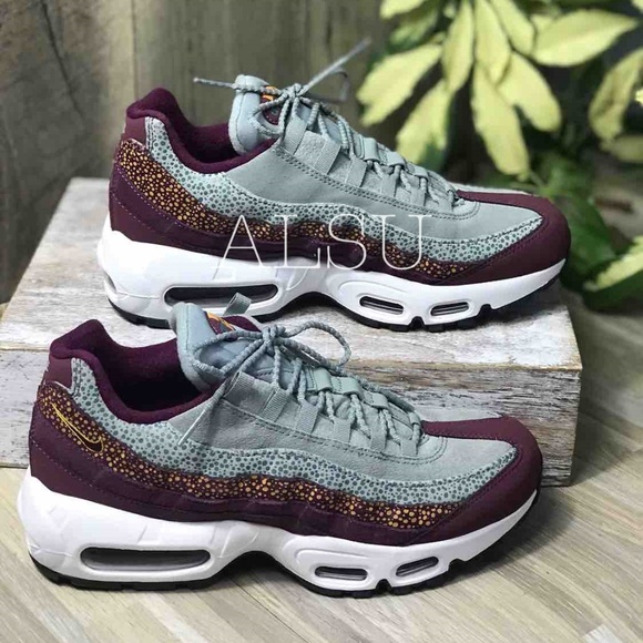 NWT Nike Air Max 95 Prm Bordeaux Grey W AUTHENTIC - Picture 4 of 8